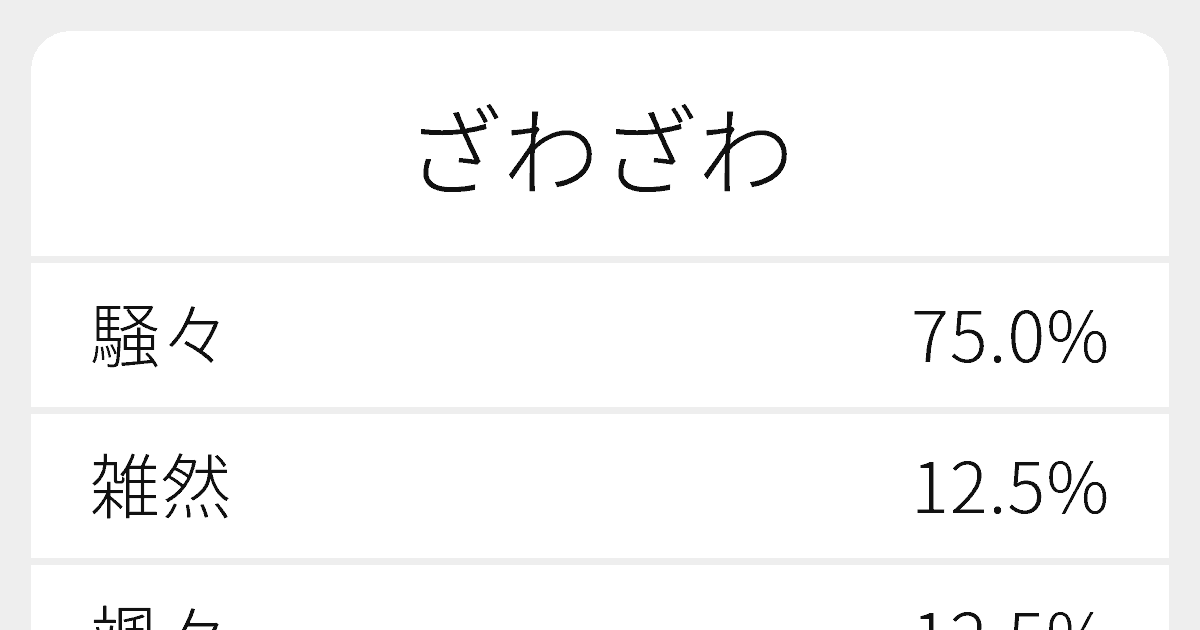 ざわざわ