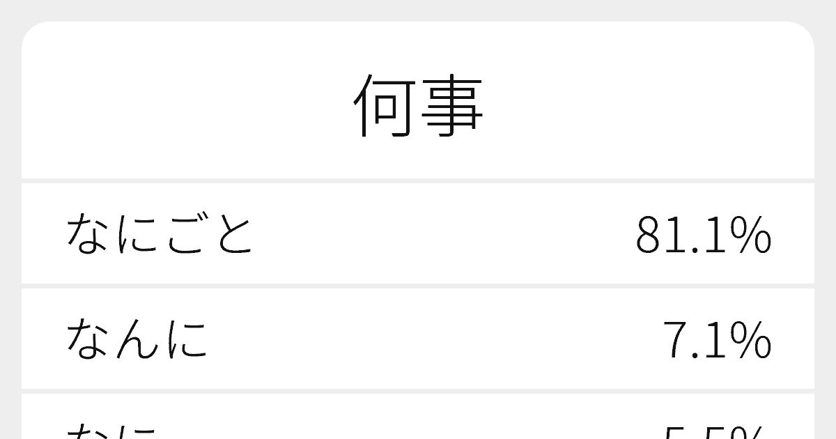 何事